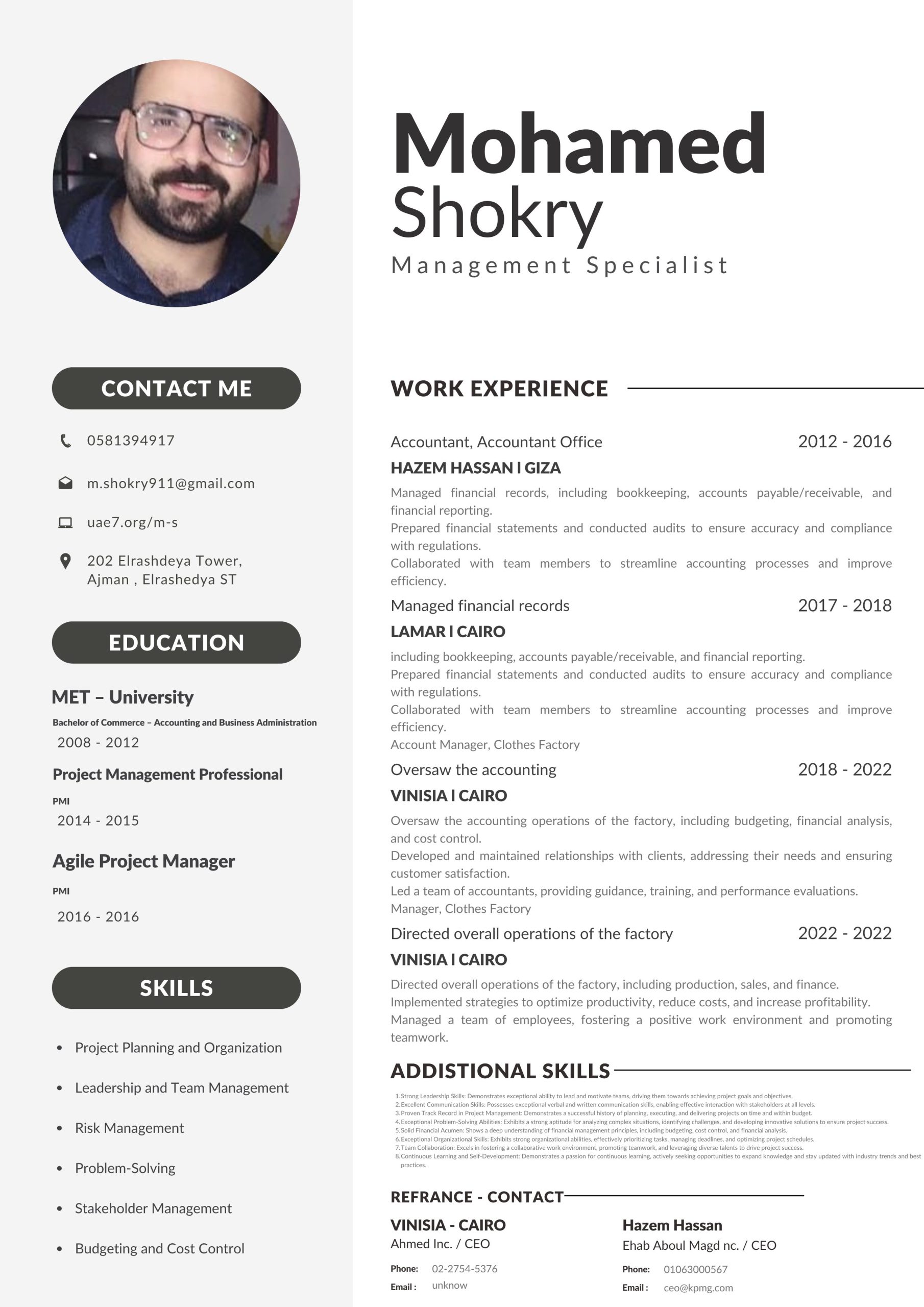 Mohamed Shokry - Curriculum Vitae
